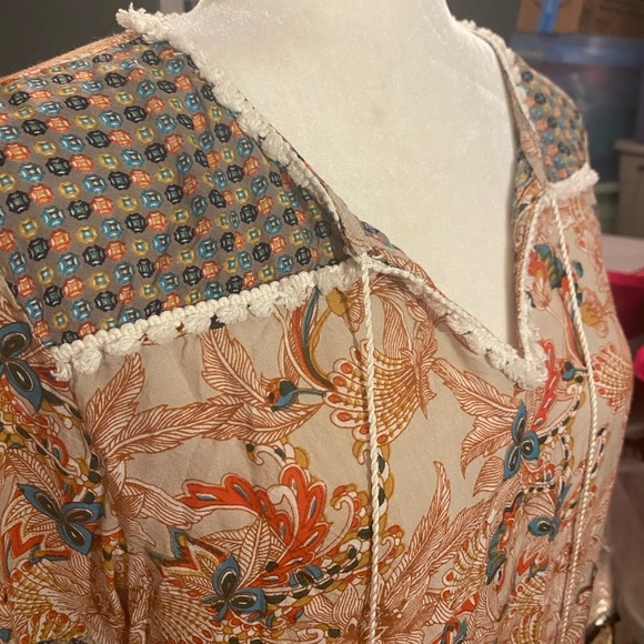 Sundance Womens Boho Lagenlook Tassel Blouse - Picture 6 of 7